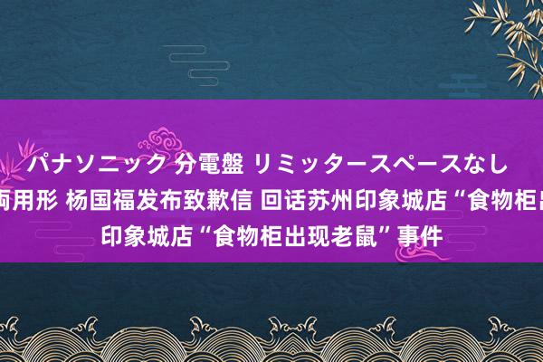 パナソニック 分電盤 リミッタースペースなし 露出・半埋込両用形 杨国福发布致歉信 回话苏州印象城店“食物柜出现老鼠”事件