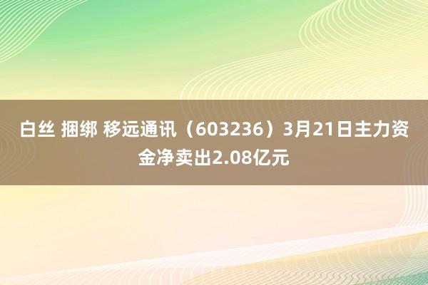 白丝 捆绑 移远通讯（603236）3月21日主力资金净卖出2.08亿元