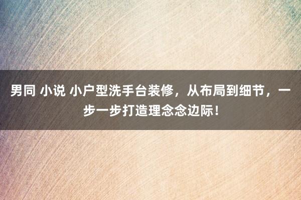 男同 小说 小户型洗手台装修，从布局到细节，一步一步打造理念念边际！